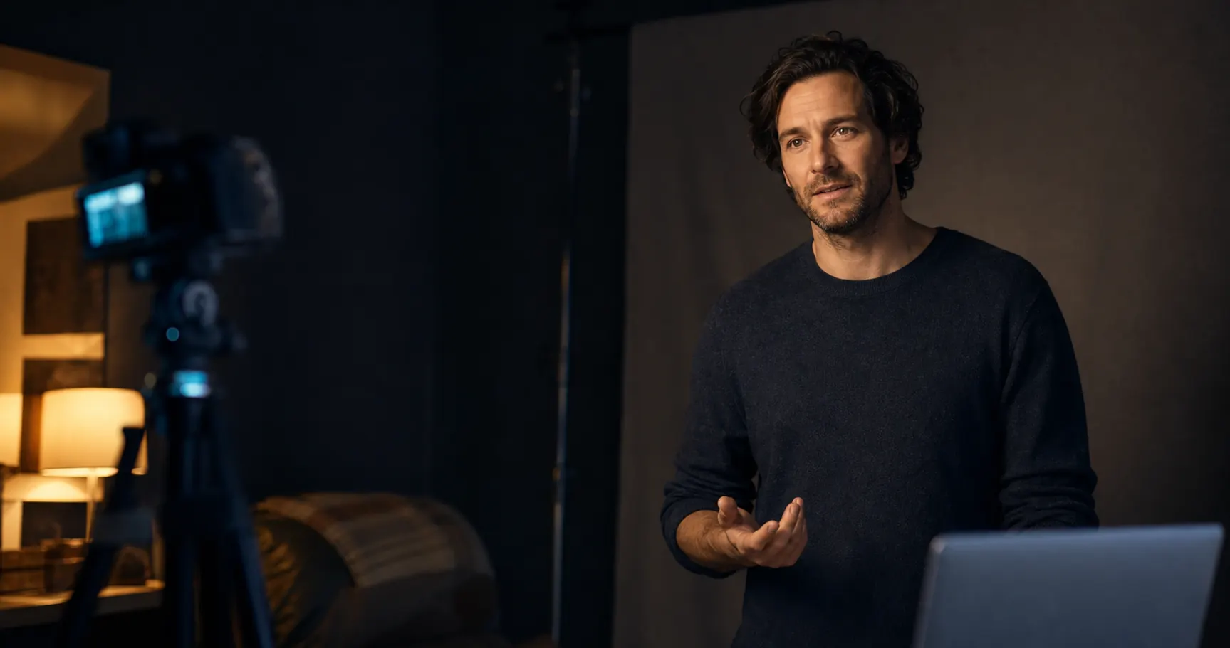An actor performing a self-tape with SceneMate